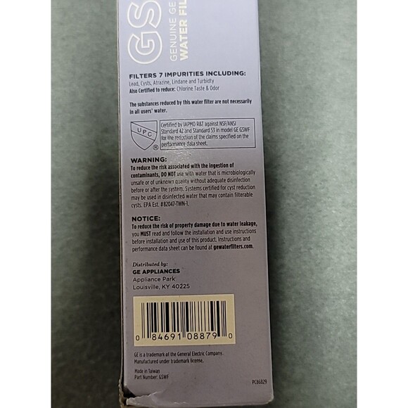 General Electric GE GSWF Refrigerator Water Filter NEW - Picture 3 of 4
